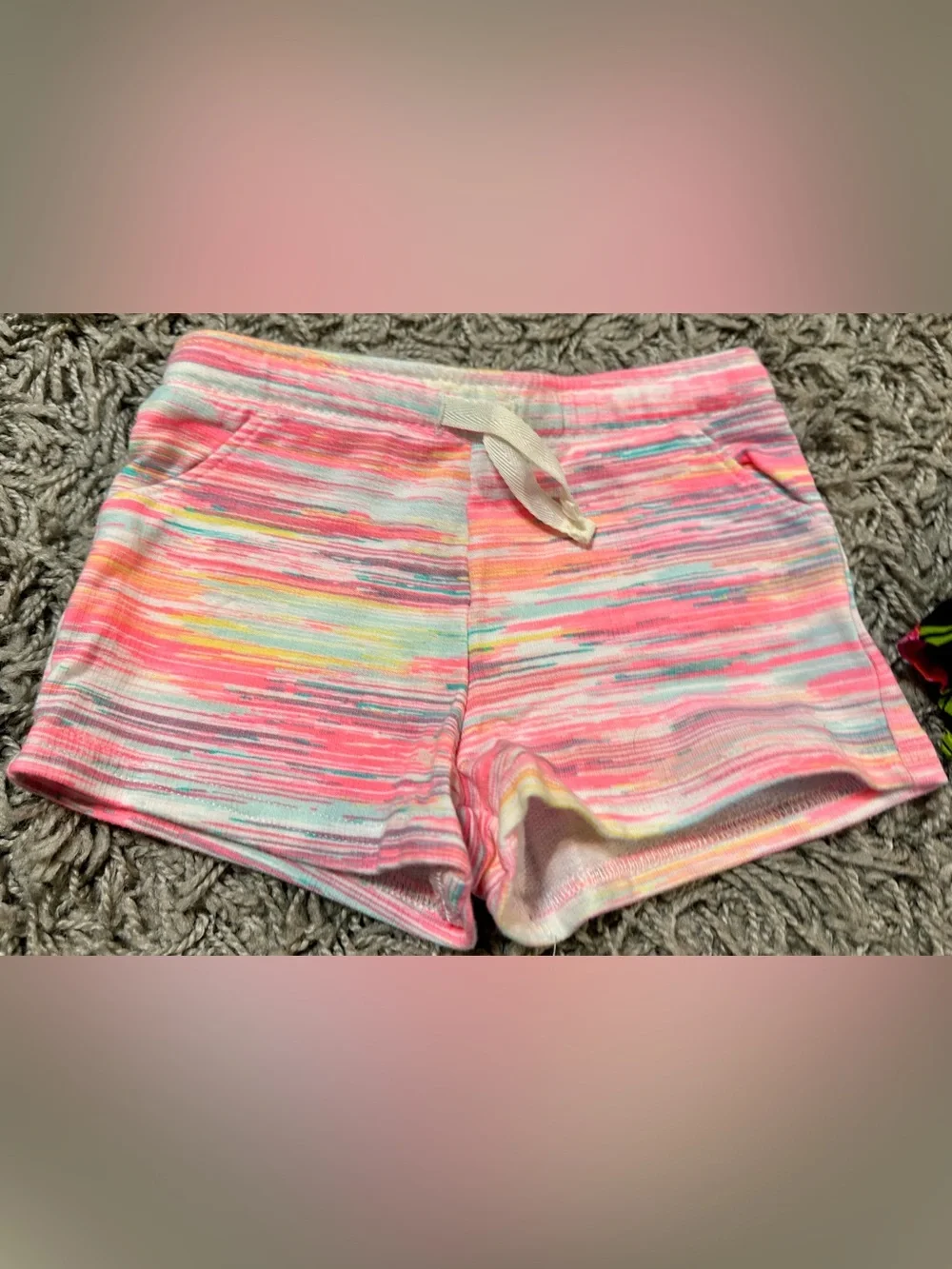 The Children's Place Pink Multicolor Striped Knit Shorts - Girls